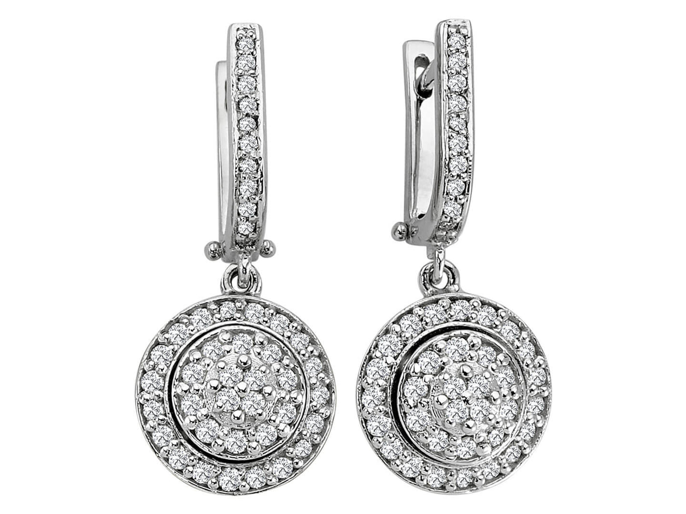 Boucles d'oreilles en or blanc 14 carats avec diamant de 0,71 carat