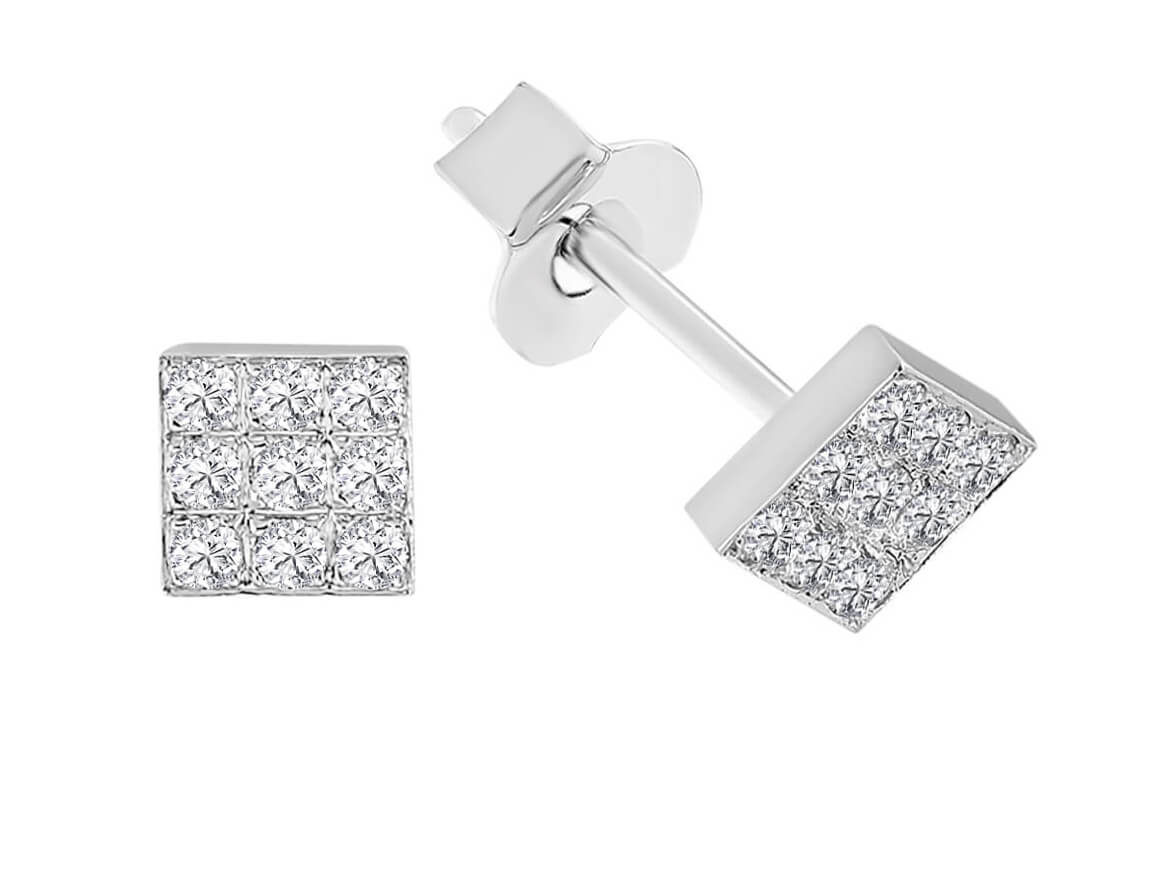 0,65 Carat Diamant Quadrat Ohrringe - handgefertigter Diamantschmuck aus Feingold | Sirius Diamant