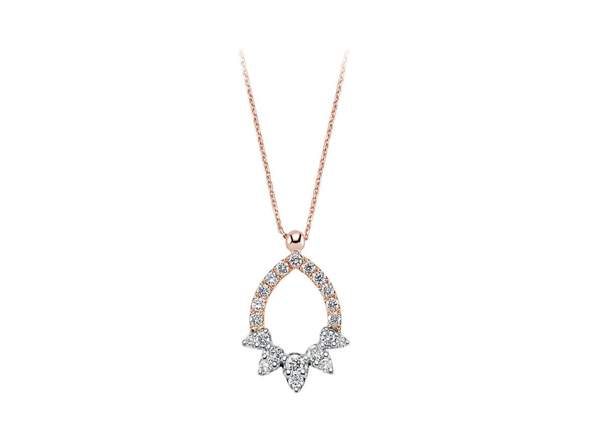 Diamant Sonnenscheibe Schmuckset in 14K Rosegold - handgefertigter Diamantschmuck aus Feingold | Sirius Diamant