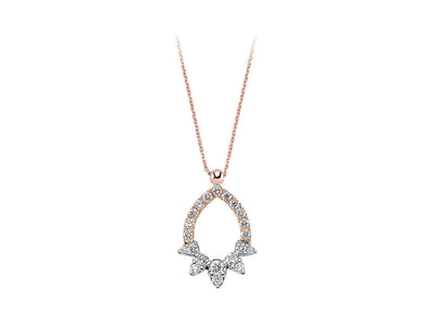 Diamant Sonnenscheibe Schmuckset in 14K Rosegold
