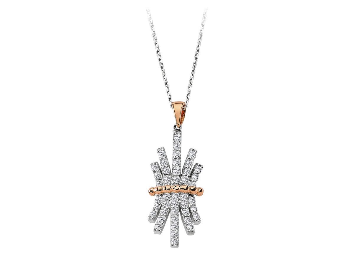 0,98 Carat Diamant Collier in 585er 14 Karat Rot- und Weißgold - handgefertigter Diamantschmuck aus Feingold | Sirius Diamant