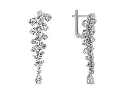 2.36 total carats of diamond Nuse design earrings in 585 14 carat white gold