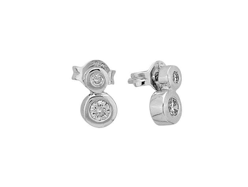 0,27 Gesamtkarat Diamant Doppelte Ohrringe in 585er 14K Weißgold - handgefertigter Diamantschmuck aus Feingold | Sirius Diamant