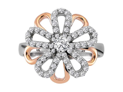 Diamond Two-Tone Daisy Ring