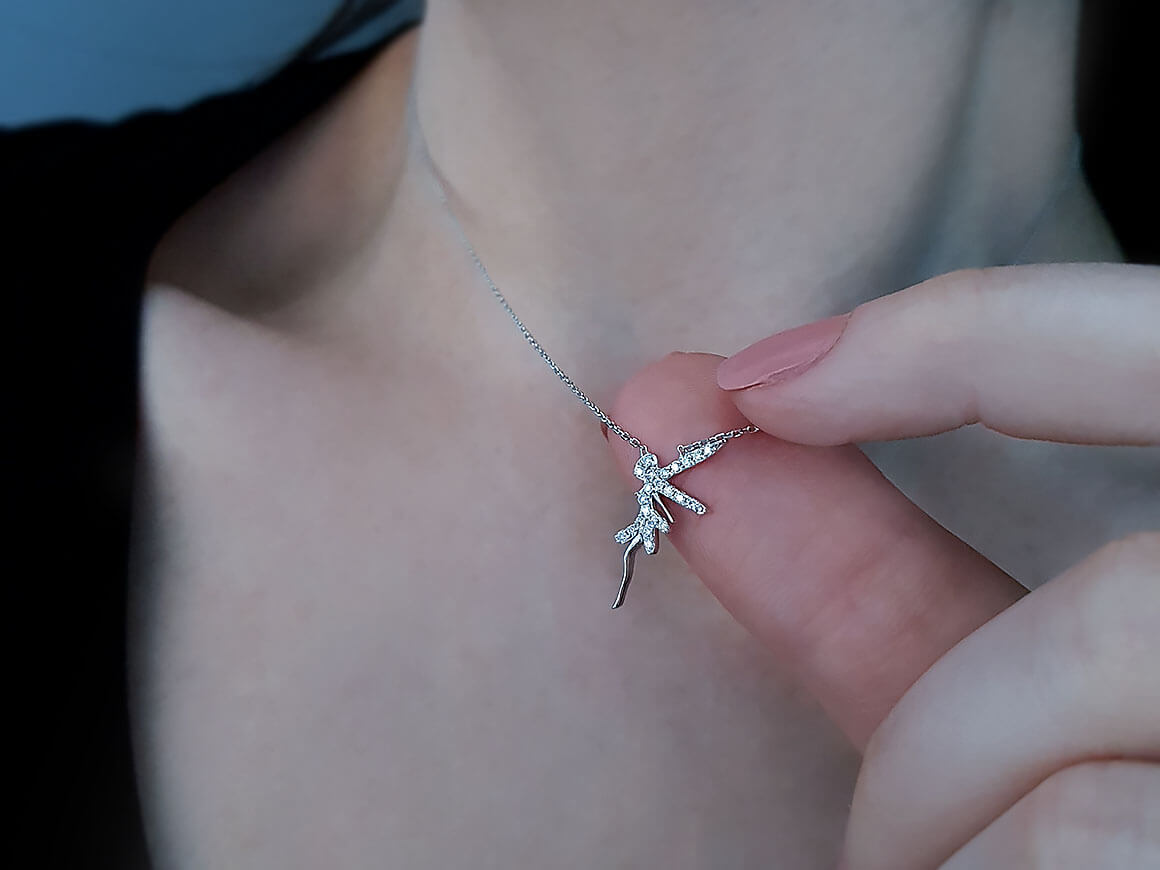 Diamant Elfe Collier – handgefertigter Diamantschmuck aus Feingold | Sirius Diamant