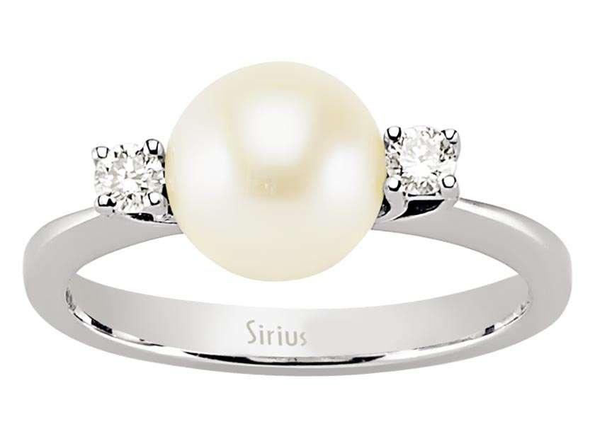 Diamant und Perle Ring - handgefertigter Diamantschmuck aus Feingold | Sirius Diamant