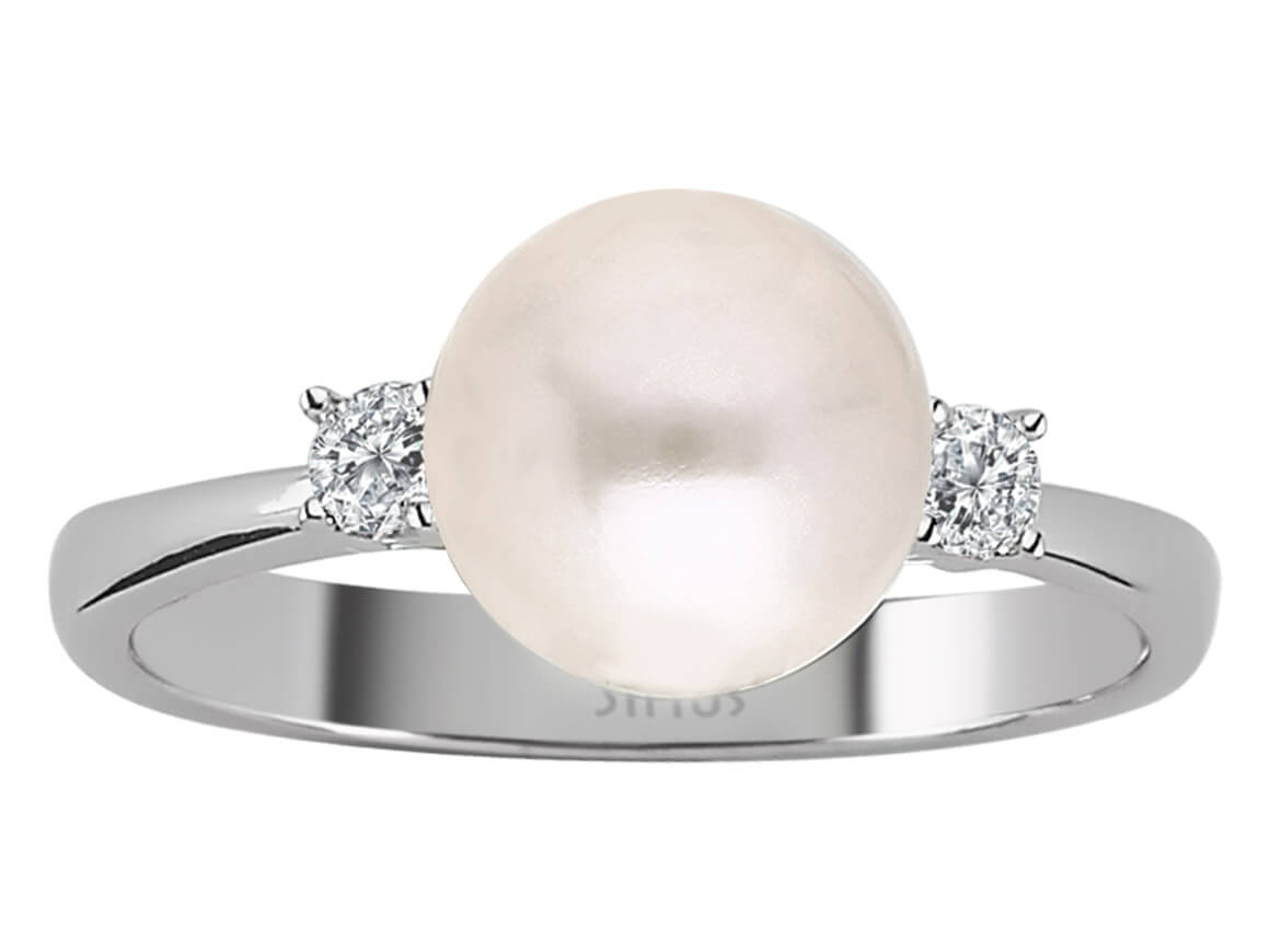 Diamant und Perle Ring - handgefertigter Diamantschmuck aus Feingold | Sirius Diamant