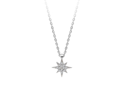 Polaris necklace with diamonds in 14k gold