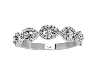Diamond raindrop ring in 14 carat white gold