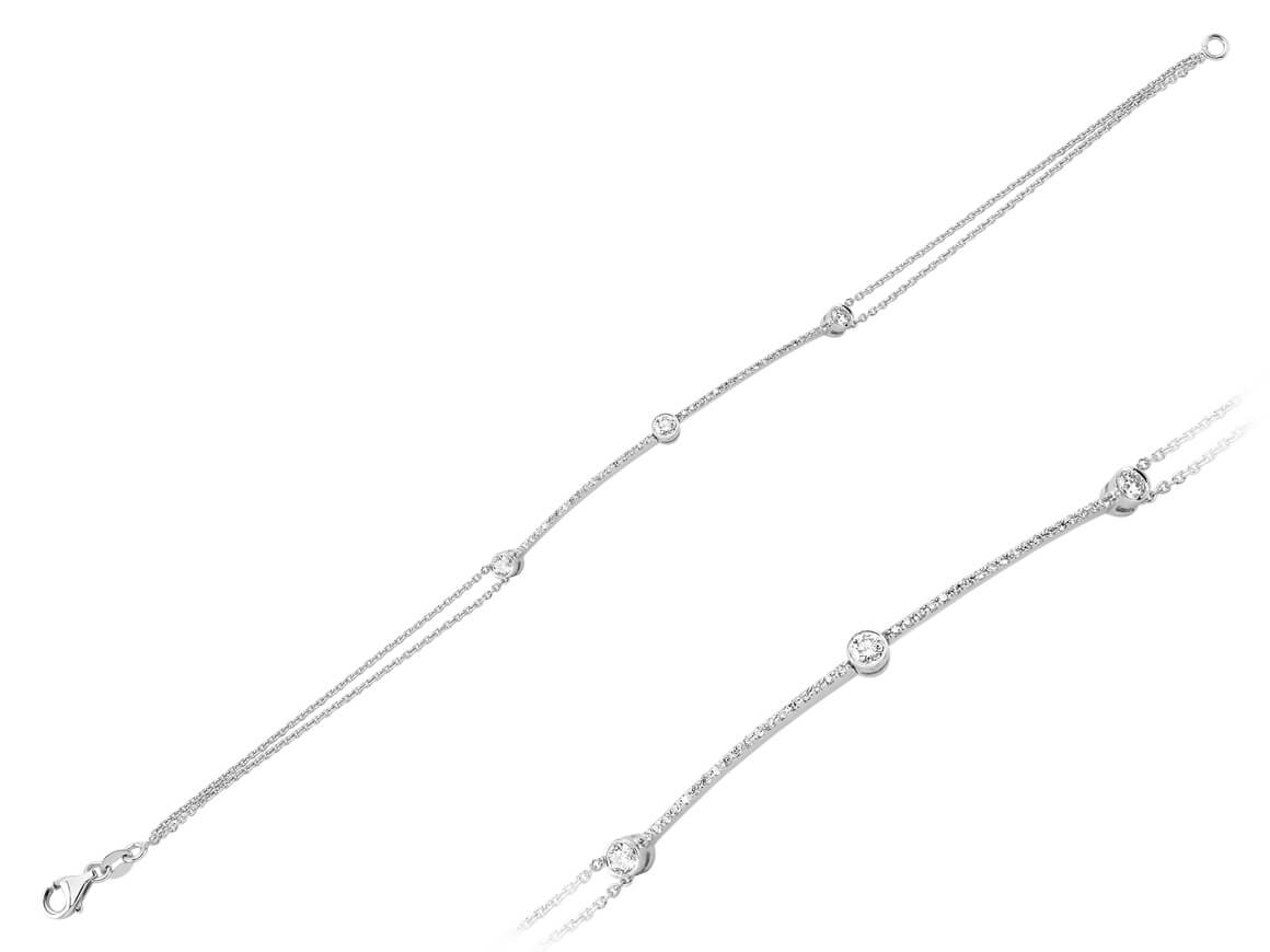 0.35 carat diamond bracelet in 585 14 K white gold