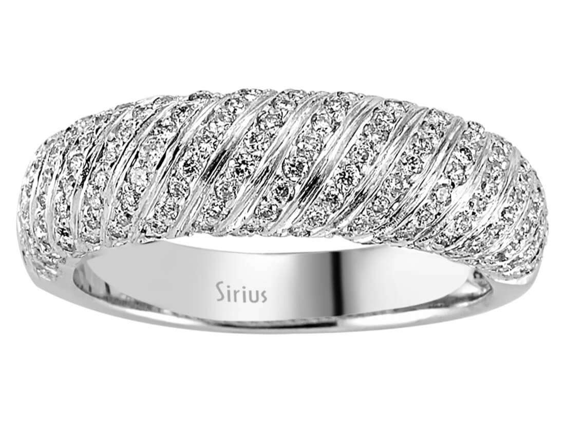 0,60 Gesamtkarat Diamant Rundum Allianz in 585er 14 K Weißgold – handgefertigter Diamantschmuck aus Feingold | Sirius Diamant