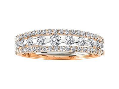 0.40 total carat diamond three-piece half-round alliance in 18-carat white gold