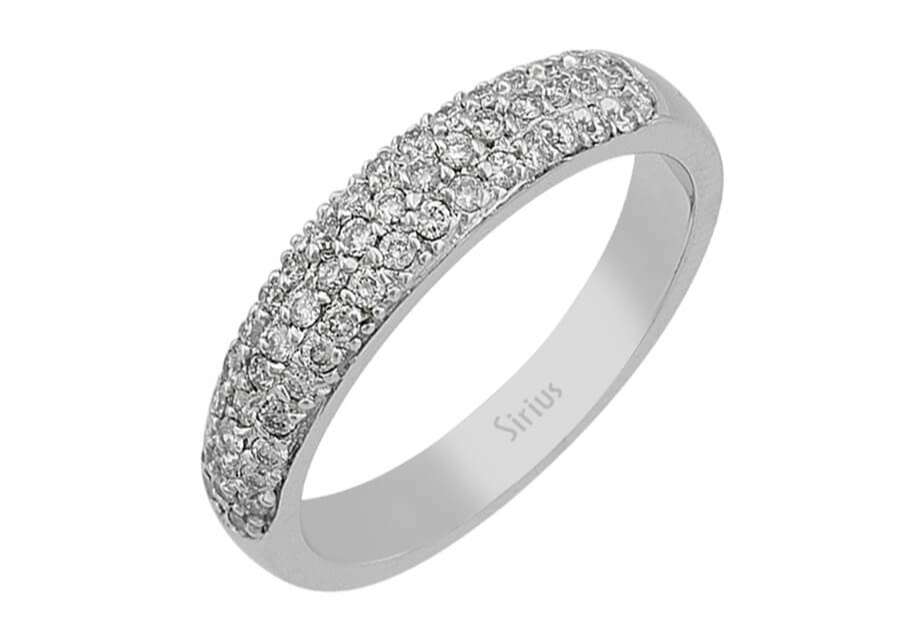 Alliance demi-ronde en diamants de 0,42 carat au total