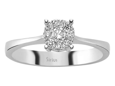 Total 0.17 carat diamond ring