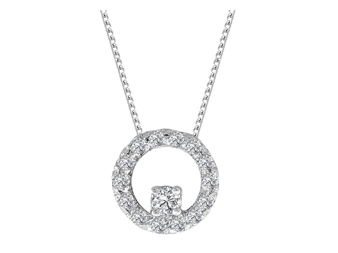 Diamant Kreis Collier - handgefertigter Diamantschmuck aus Feingold | Sirius Diamant