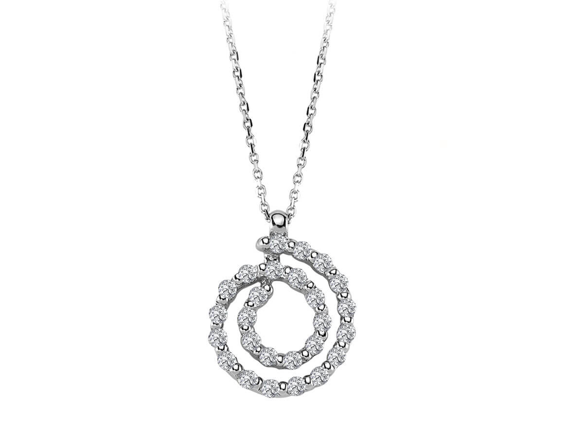 Diamond spiral necklace in 14 carat white gold