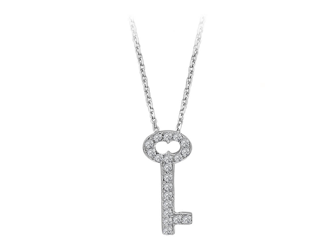 Diamant Schlüssel Collier - handgefertigter Diamantschmuck aus Feingold | Sirius Diamant