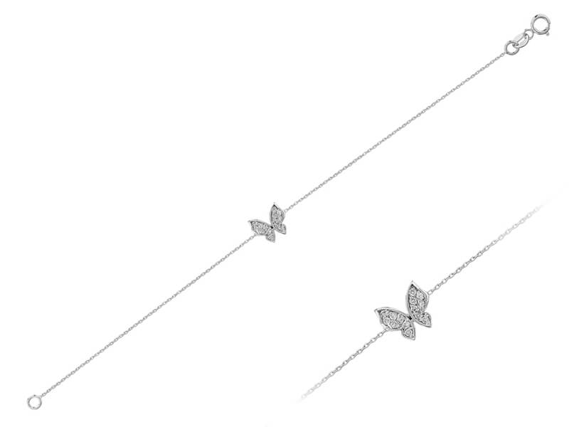Diamond butterfly bracelet in 14K white gold