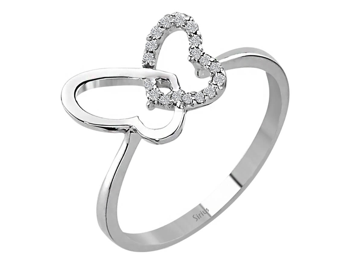 Diamond butterfly ring in 333 8 carat white gold