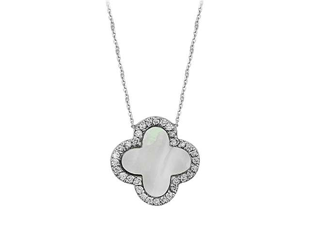 Diamant und Perlmutt Collier - handgefertigter Diamantschmuck aus Feingold | Sirius Diamant