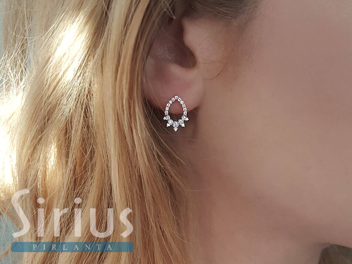 Diamond Sun Disc Earring