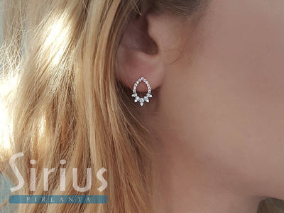 Diamond Sun Disc Earring
