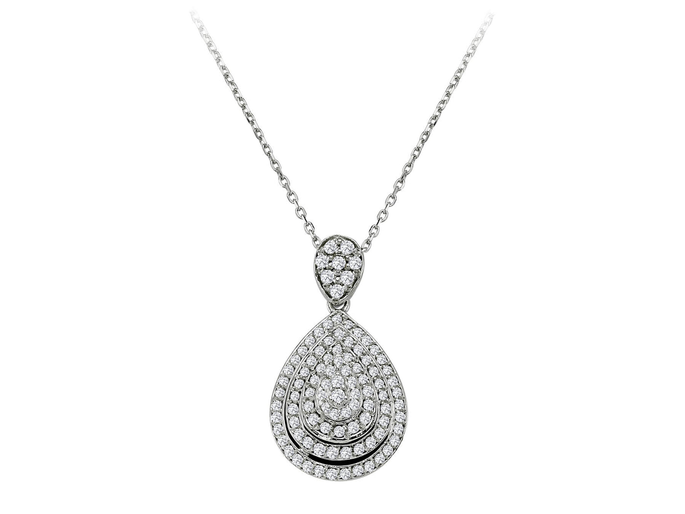 0.42 carat diamond drop necklace in 14K white gold