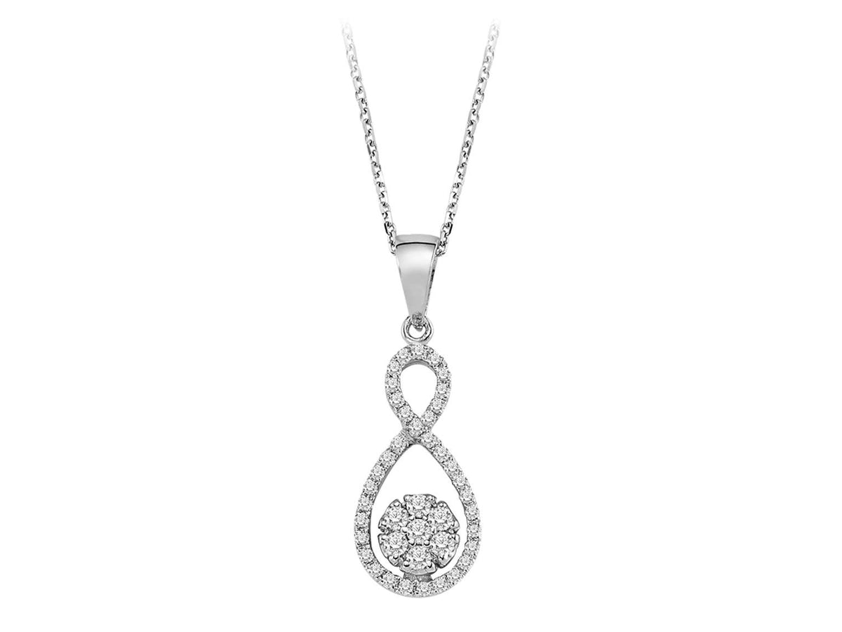 Diamant Ewige Sonne Collier in 585er 14 Karat Weißgold - handgefertigter Diamantschmuck aus Feingold | Sirius Diamant