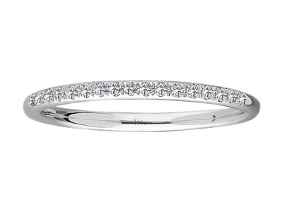 0.09 carat diamond half-round alliance in 585 14K gold white gold