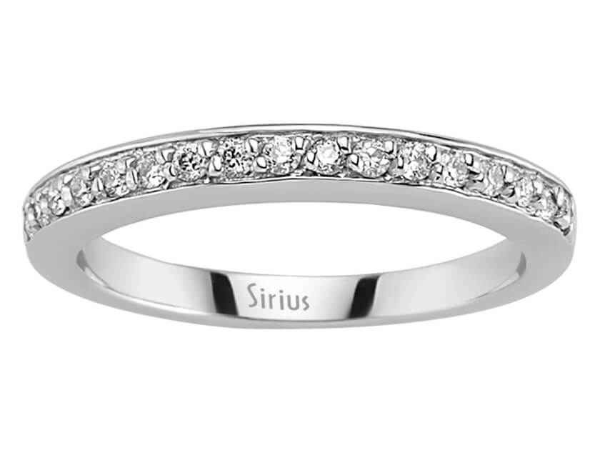 0,21 Karat Diamant Halbrunde Allianz - handgefertigter Diamantschmuck aus Feingold | Sirius Diamant