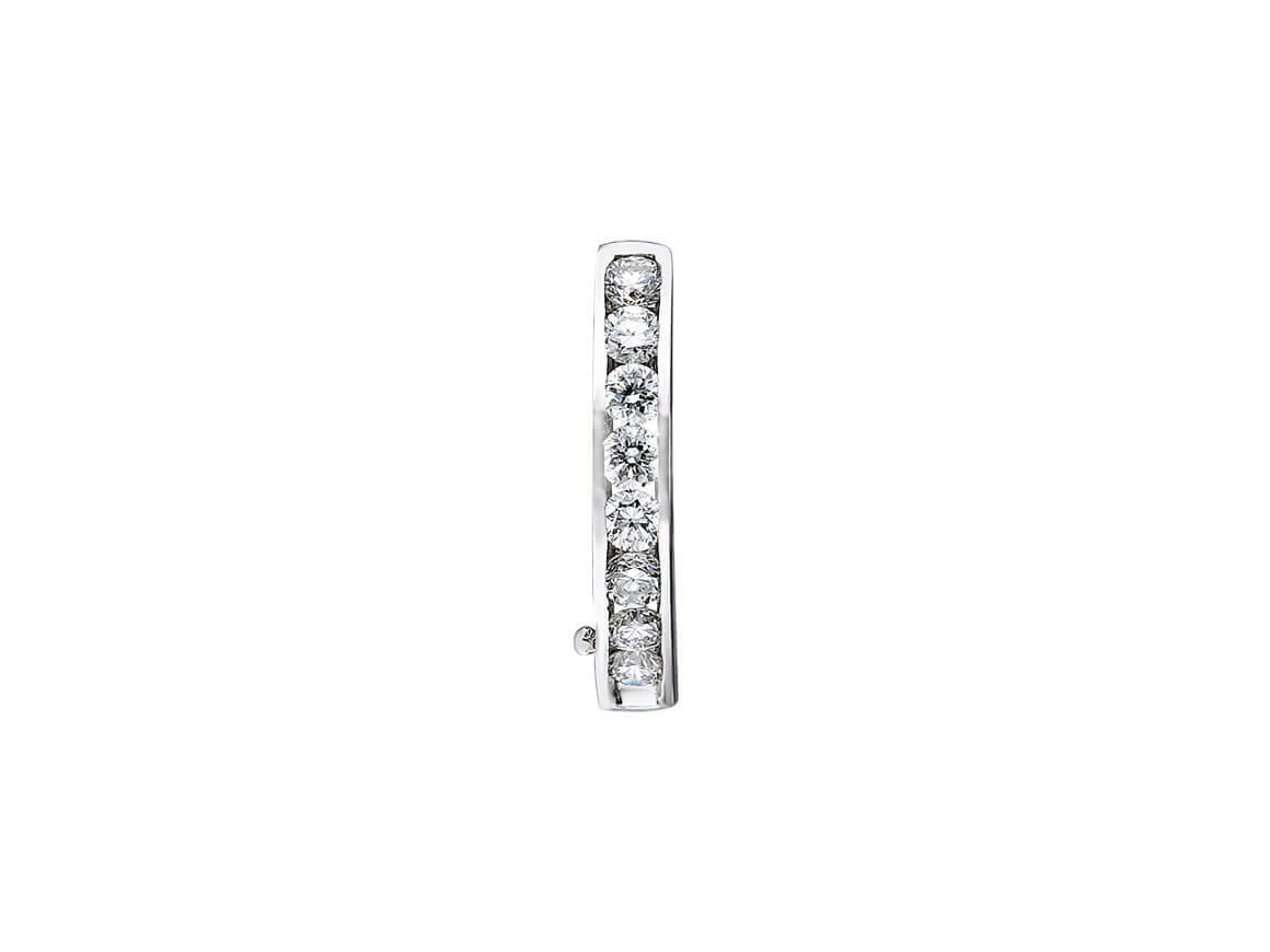 Boucles d'oreilles créoles pour homme en or blanc 333 8 carats avec diamants de 0,13 carat au total