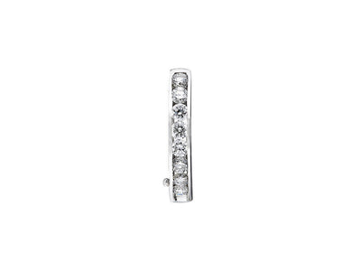 Boucles d'oreilles créoles pour homme en or blanc 333 8 carats avec diamants de 0,13 carat au total