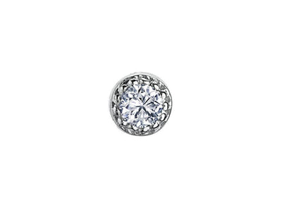 Diamond nose piercing in 14 K white gold - 7 mm x 2.9 mm