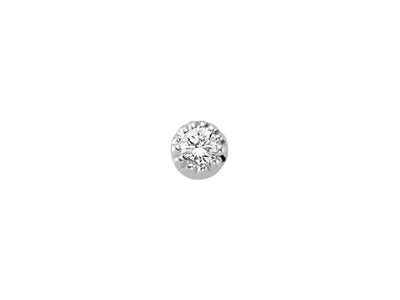 Diamond piercing in 585 14 carat white gold - 7 mm x 3.2 mm