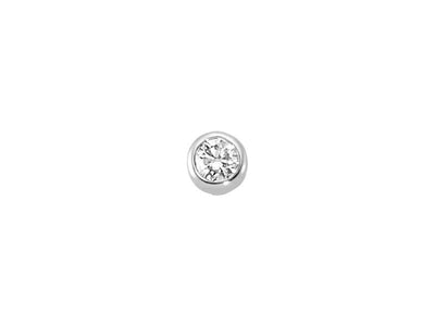Diamond nose piercing in 14 K white gold - 7 mm x 3.3 mm