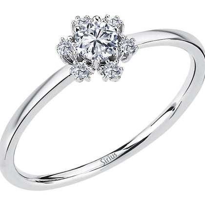 Schneeflocke Diamant Ring in Weißgold - handgefertigter Diamantschmuck aus Feingold | Sirius Diamant