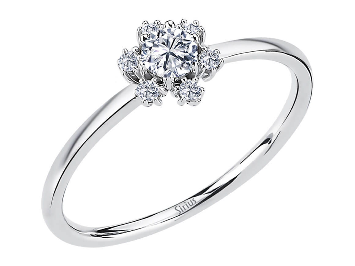 Snowflake diamond ring in white gold