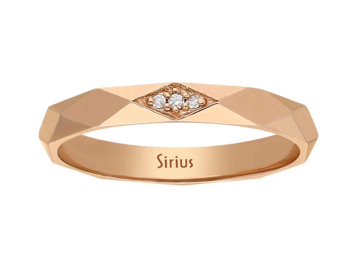 Diamant Prisma Modern Allianz - handgefertigter Diamantschmuck aus Feingold | Sirius Diamant