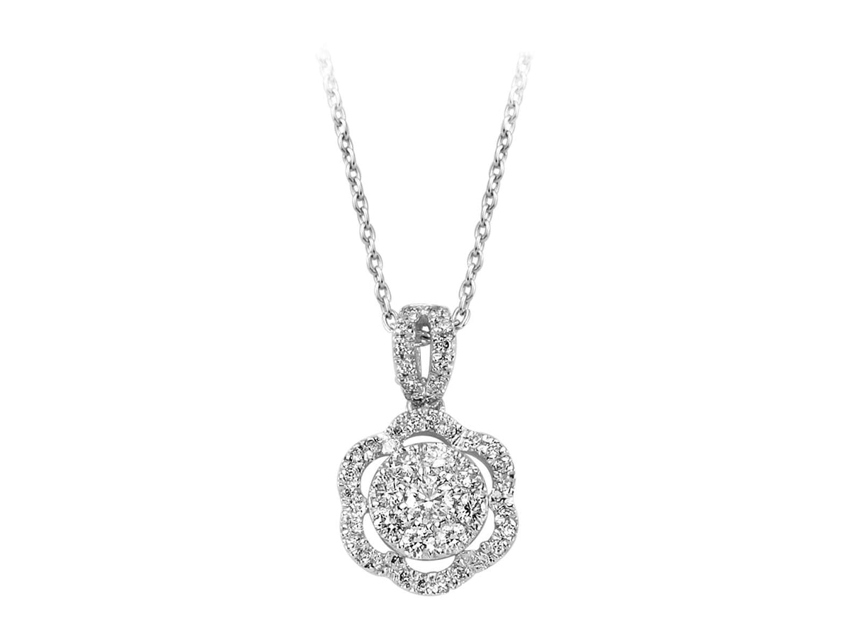 Diamant Rose Collier - handgefertigter Diamantschmuck aus Feingold | Sirius Diamant