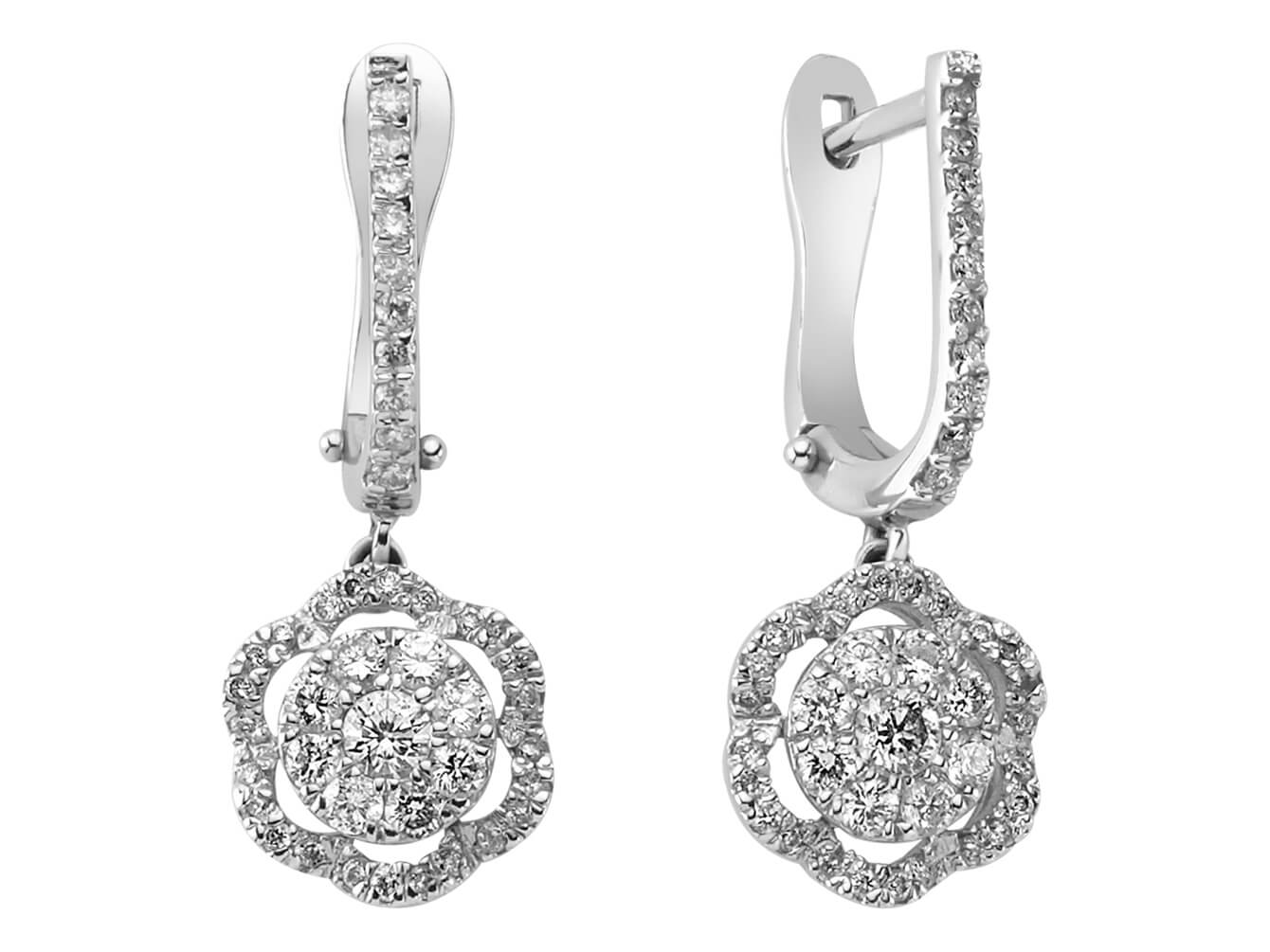 Diamond Rose Earrings