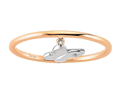 Diamond butterfly ring in 8 K red gold and white gold