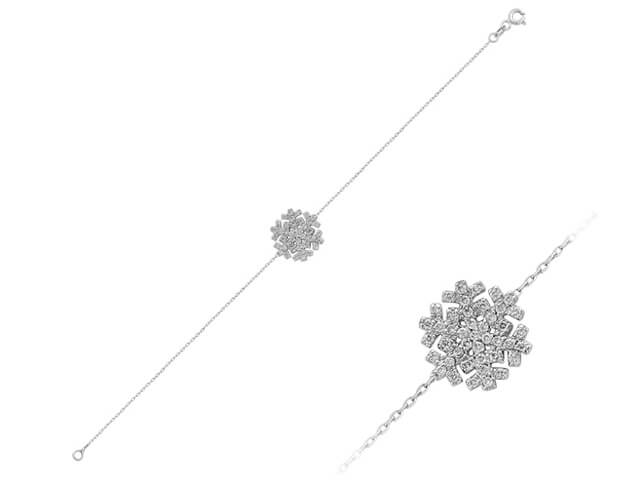 Diamant Schneeflocke Armkette - handgefertigter Diamantschmuck aus Feingold | Sirius Diamant