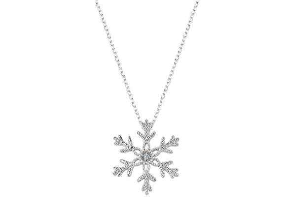Diamant Schneeflocke Collier - handgefertigter Diamantschmuck aus Feingold | Sirius Diamant