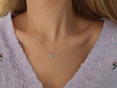 0.20 carat diamond snowflake necklace