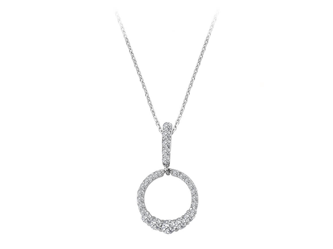 Diamant Liebeskreis Collier - handgefertigter Diamantschmuck aus Feingold | Sirius Diamant
