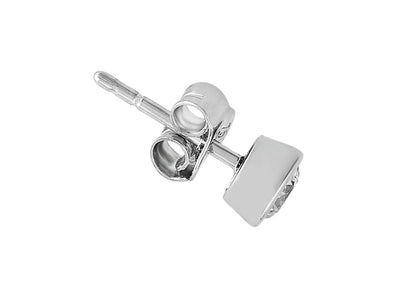 G color 0.24 carat diamond men's earring studs in 585 14 K white gold