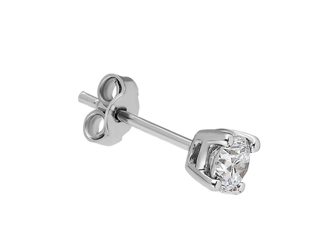 0,33 Carat Diamant Herren Ohrring in 585er 14 Karat Weißgold – handgefertigter Diamantschmuck aus Feingold | Sirius Diamant