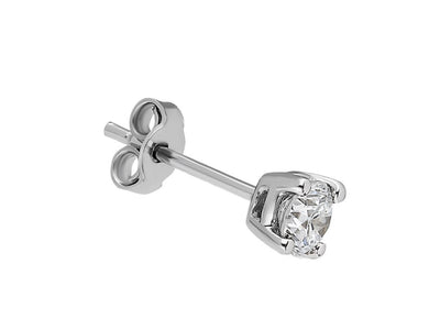 0.33 carat diamond men's earring in 585 14 carat white gold
