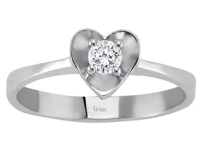 0.16 carat diamond heart solitaire ring
