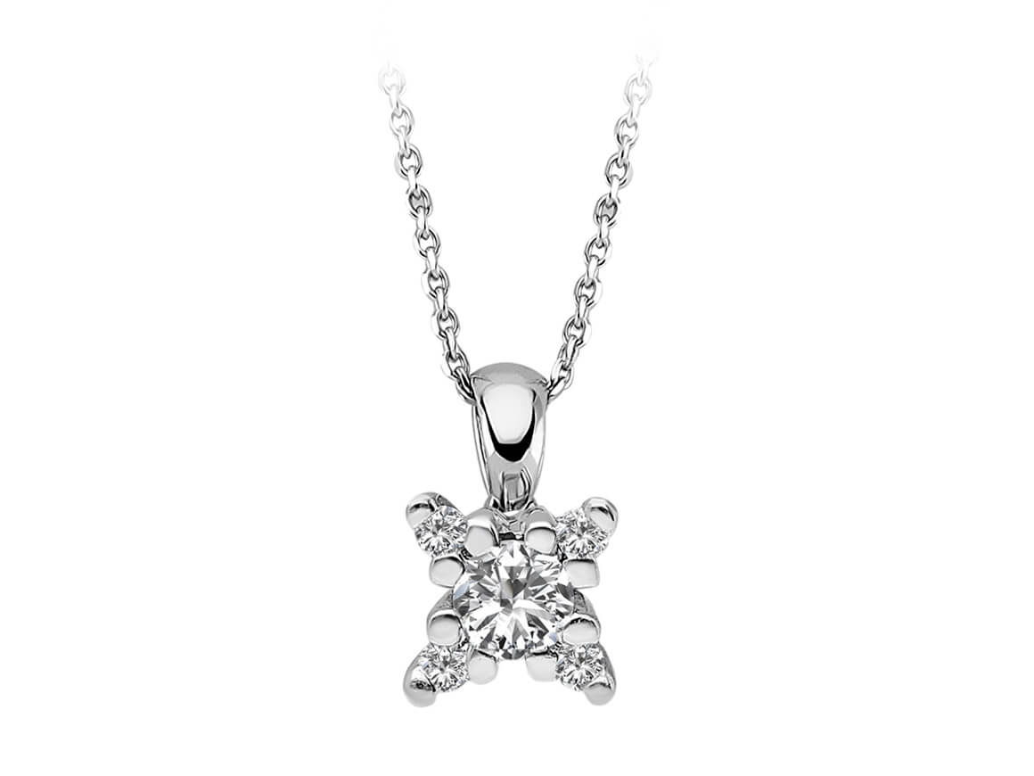 G Farbe 0,32 Gesamtkarat Diamant Solitär Collier in 585er 14 Karat Weißgold – handgefertigter Diamantschmuck aus Feingold | Sirius Diamant